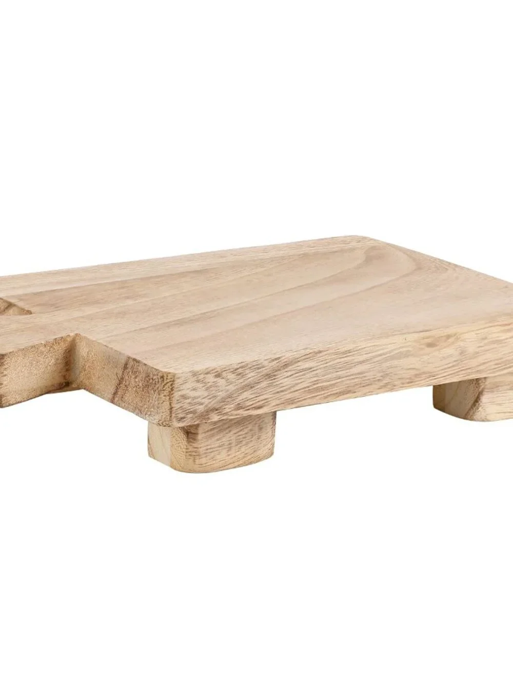 Honeydak Wood Pedestal Stand Riser Wooden Footed Tray for Home Bathroom Kitchen
